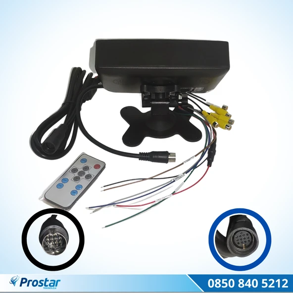 Orjinal 7 inç Dörde Bölünür Araç Monitörü 13 Pin Çıkışlı 4 Kamera Girişli Ekran - Resim 3