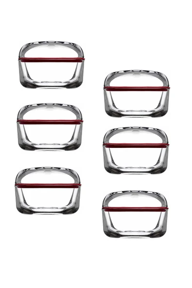 Paşabahçe plus kapaklı kahvaltılık - 6 lı çok amaçlı cam saklama kabı silikon contalı 395 cc. ürün görseli 1