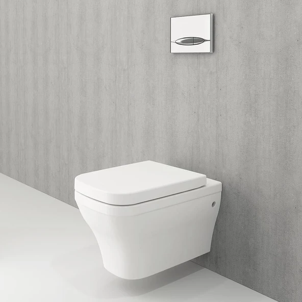 Bocchi Firenze Rimless Asma Klozet Parlak Beyaz Kapak Hariçtir 1304-064-0128 - Resim 2