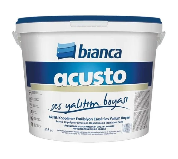 Bianca Acusto Ses Yalıtım Boyası 2.5 Lt Beyaz ürün görseli 1