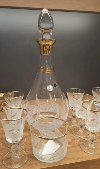 187-040 ZEMZEM TAKIMI HD YAPRAK ALTIN DEKOR 8 PARÇA 6 KİŞİLİK ürün görseli 1