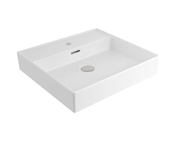 Bocchi Milano 1644-001-0126 Tezgahüstü Lavabo Parlak Beyaz 50 CM ürün görseli 1