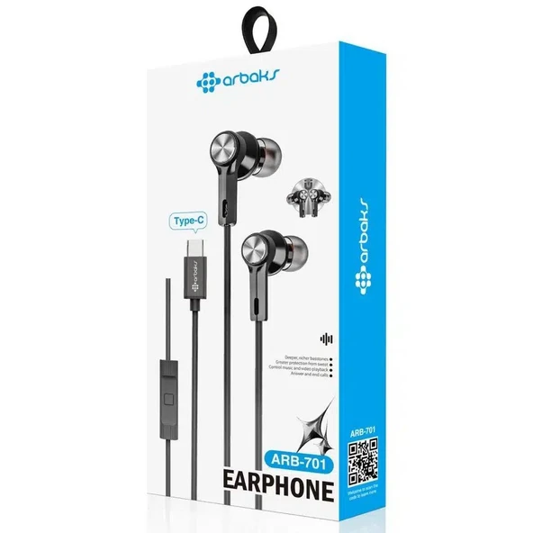 ARBAKS ARB-701 TYPE-C MİKROFONLU KULAKLIK TÜM TELEFONLARA UYUMLU ürün görseli 1