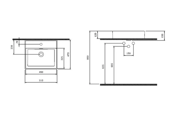 Bocchi Milano 1644-001-0126 Tezgahüstü Lavabo Parlak Beyaz 50 CM - Resim 4