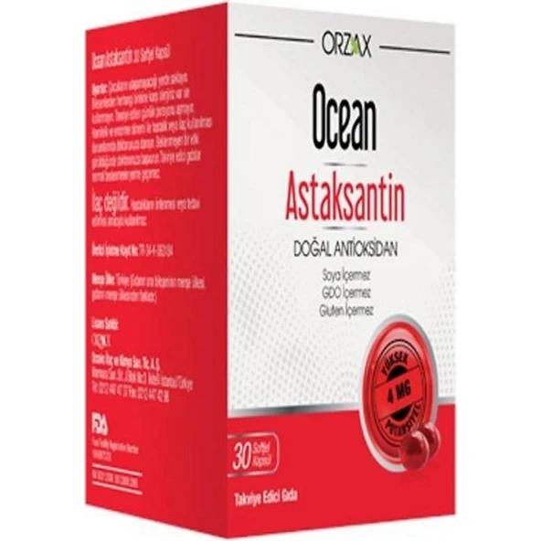 Ocean Astaksantin 30 Kapsül ürün görseli 1