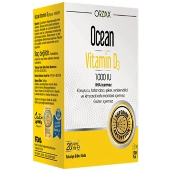 Ocean Vitamin D3 1000 Iu Sprey 20 ml ürün görseli 1