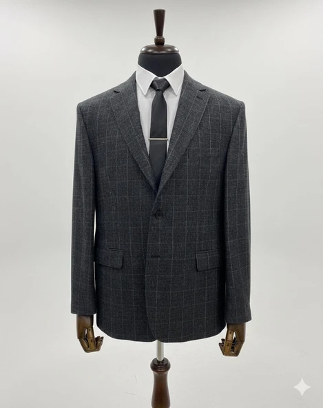 Baba Erkek Geniş Kesim Çift Düğmeli Blazer Ceket Klasik ve Modern Şıklık - Resim 3