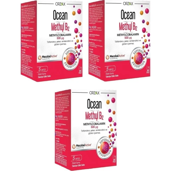 Ocean Methyl B12 1000 Mcg 5 ml Sprey (3 Adet) ürün görseli 1