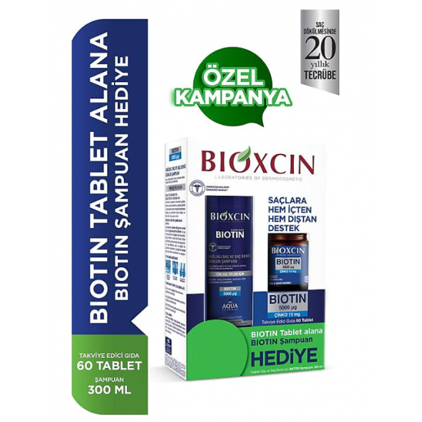 Bioxcin Biotin 5000 mg 60 Tablet + Biotin Şampuan 300 ml