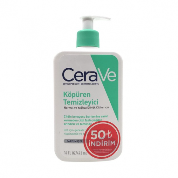 Cerave Foaming Cleanser Normal & Yağlıya Dönük Ciltler İçin 473 ml