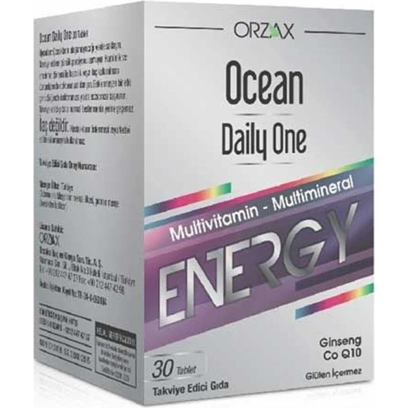 Ocean Daily One Multivitamin - Multimineral Energy 30 Tablet Gluten İçermez Ginseng ve Co Q10 ürün görseli 1