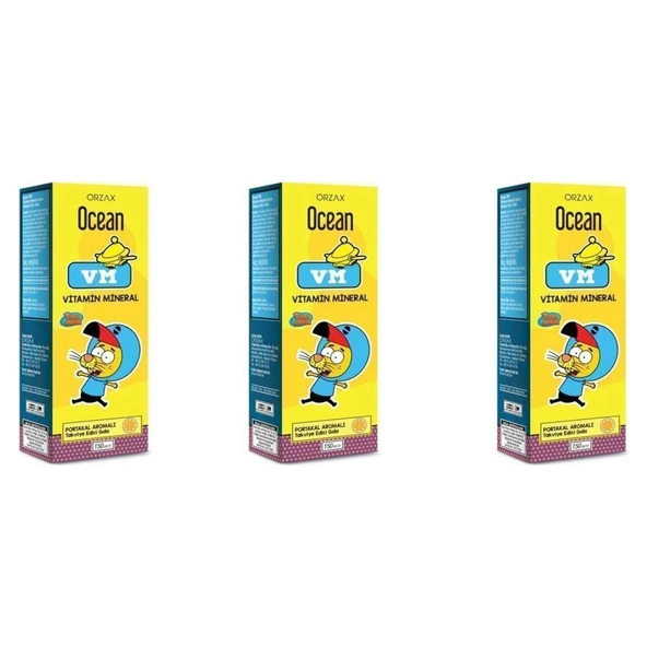 Ocean Vm Vitamin Mineral Portakal Aromalı 150 ml 3'lü Paket ürün görseli 1
