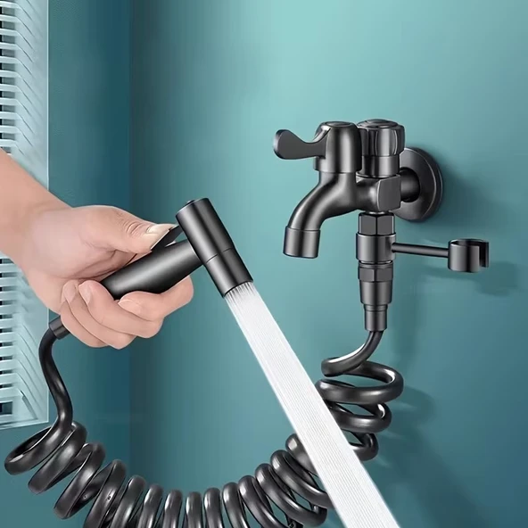 Quviem Everest Çiftli Musluklu Taharetmatik Seti QU-601102499902590 ürün görseli 1