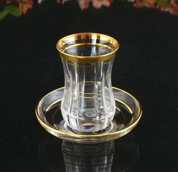 561-201 ÇAY TAKIMI LİNKA AĞIZ 8+1 ALTIN DEKOR 6 KİŞİLİK 12 PARÇA ürün görseli 1