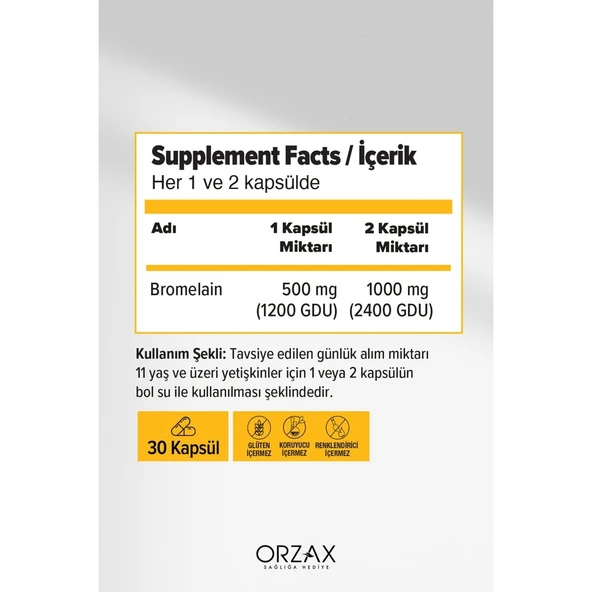 Ocean Bromelain 500 Mg 30 Kapsül - Resim 2
