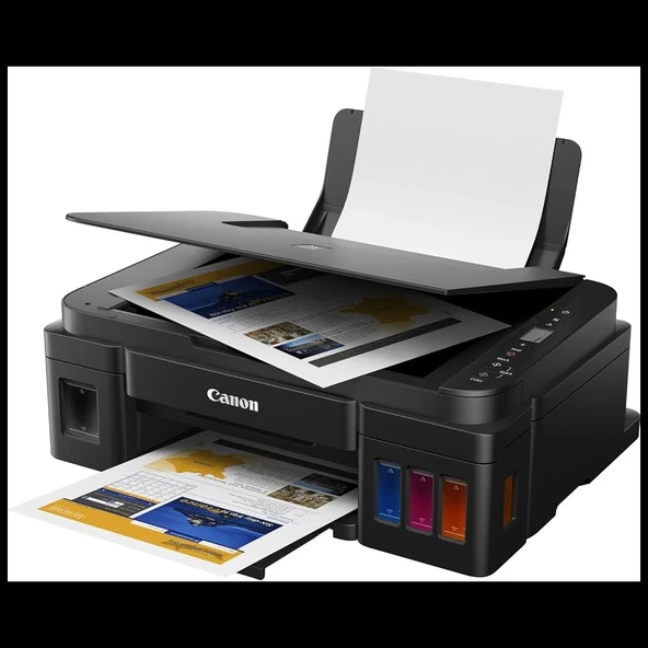 Canon Pıxma G2410, Renkli, Mürekkep Tanklı, Yazıcı, Tarayıcı, Fotokopi +1 Şişe Siyah Mürekkep Hediye - Resim 2