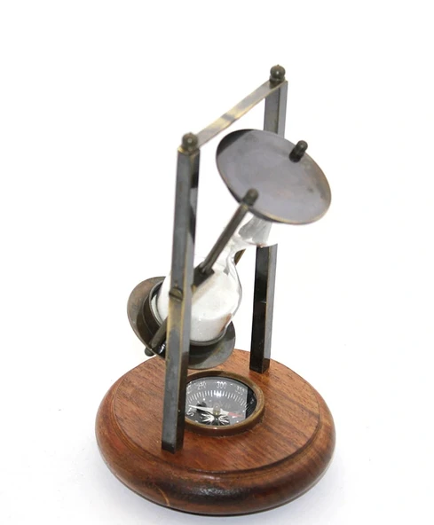 Pirinç Pusulalı Kum Saati Model 4 ürün görseli 1