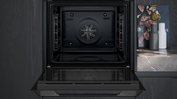 SİEMENS HU717ABA0T iQ300 Buhar Destekli Ankastre Fırın 60 x 60 cm Siyah - Resim 3