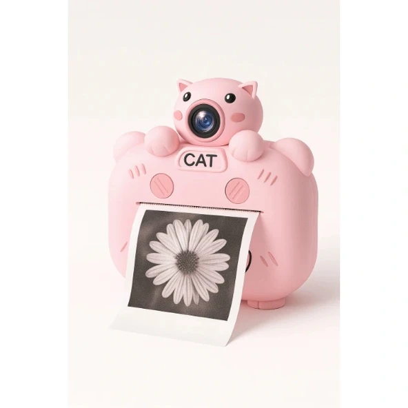 Kameralı Fotoğraf Yazıcısı Pembe Renk - Resim 2