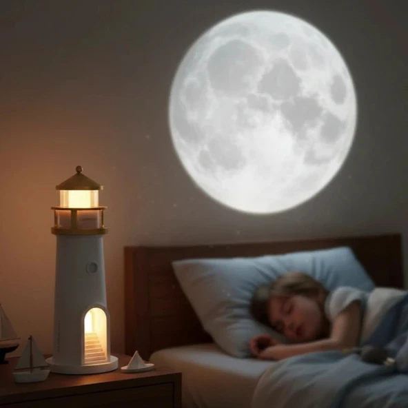 Deniz Feneri Projektör Gece Lambası - Resim 2