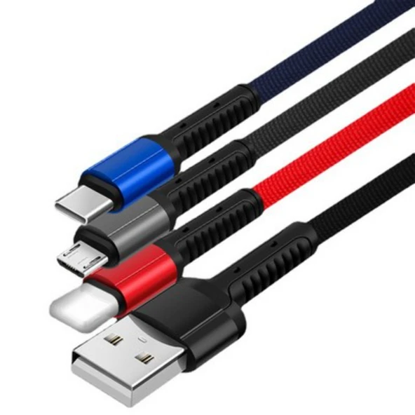 Anahtarlık Çoklu Şarj Kablosu 4 Başlıklı - Resim 2