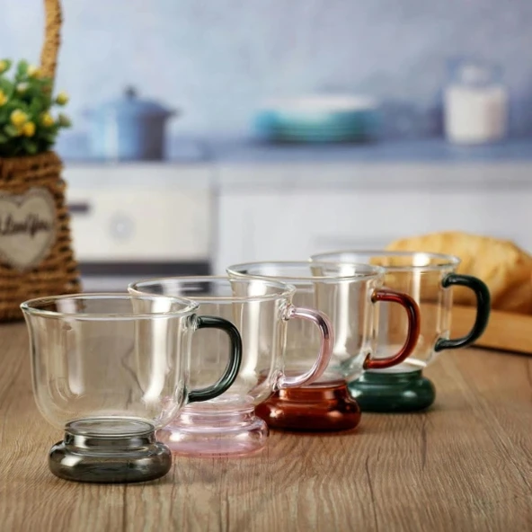 250 ml Renkli Cam Bardak ürün görseli 1