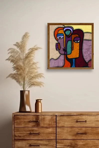 Soyut Kadın Ahşap Çerçeveli Tablo 23 x 30 - Resim 2