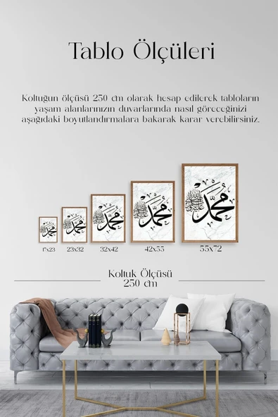 Hat Yazısı Ahşap Çerçeveli Tablo 50 x 70 - Resim 5