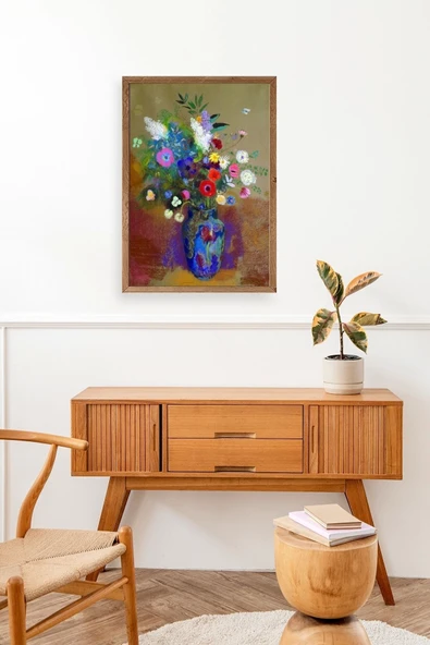 Çiçekler Ahşap Çerçeveli Tablo 17 x 23 - Resim 3