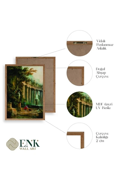 Yapraklar Ahşap Çerçeveli Tablo 30 x 42 - Resim 4