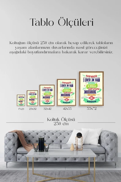 Motto Ahşap Çerçeveli Tablo 23 x 30 - Resim 5