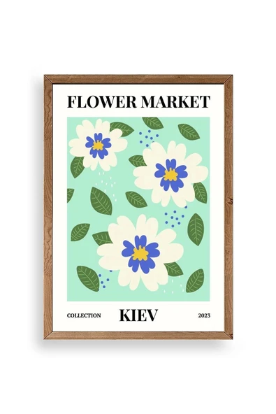 Çiçek Ahşap Çerçeveli Tablo 30 x 42 ürün görseli 1