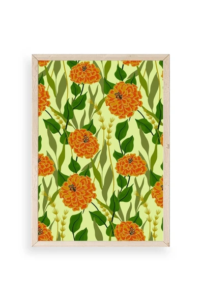 Çiçekler Ahşap Çerçeveli Tablo 50 x 70 ürün görseli 1