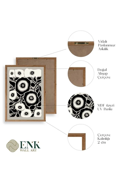 Çiçek Ahşap Çerçeveli Tablo 50 x 70 - Resim 4