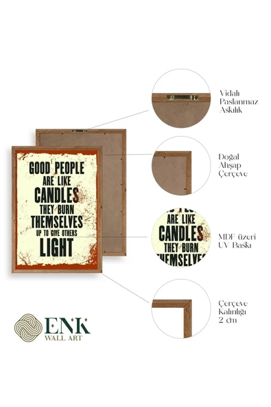 Motto Ahşap Çerçeveli Tablo 17 x 23 - Resim 4