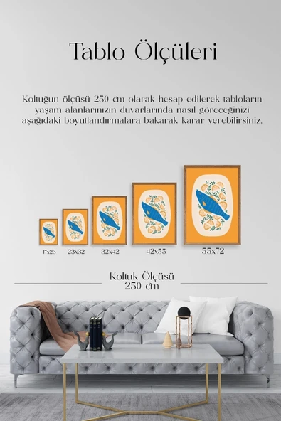 Balık Ahşap Çerçeveli Tablo 30 x 42 - Resim 5