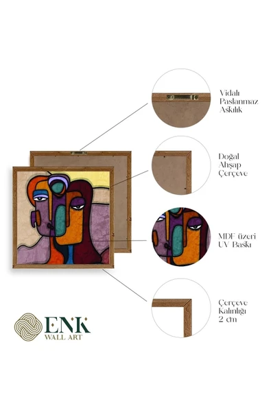 Soyut Kadın Ahşap Çerçeveli Tablo 30 x 42 - Resim 4