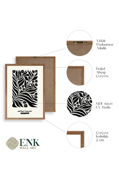 Soyut Ahşap Çerçeveli Tablo 30 x 42 - Resim 4