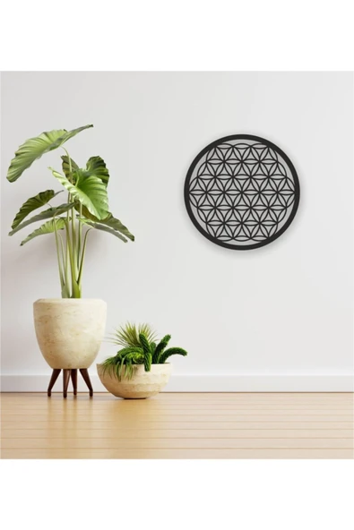 Kutsal Geometri Ahşap Tablo 45 x 45 ürün görseli 1