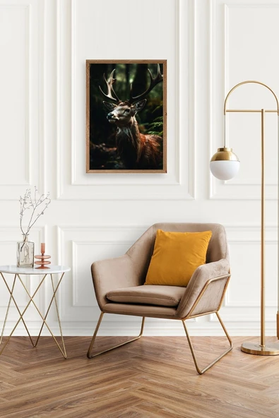 Geyik Ahşap Çerçeveli Tablo 23 x 30 - Resim 2