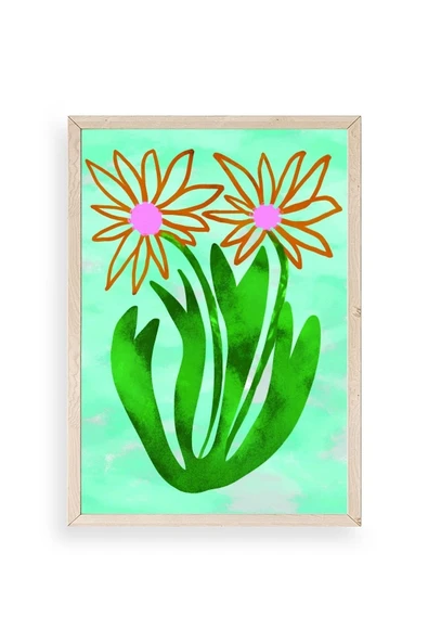 Çiçekler Ahşap Çerçeveli Tablo 17 x 23 ürün görseli 1