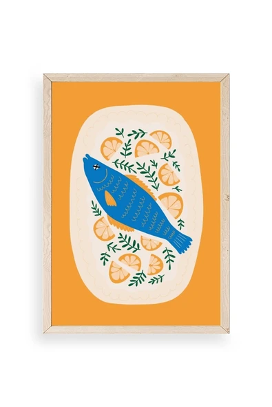 Balık Ahşap Çerçeveli Tablo 30 x 42 ürün görseli 1