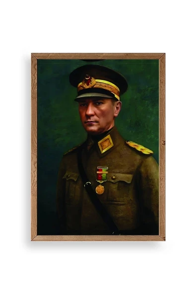 Atatürk Ahşap Çerçeveli Tablo 50 x 70 ürün görseli 1