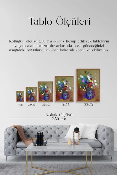 Çiçekler Ahşap Çerçeveli Tablo 17 x 23 - Resim 5