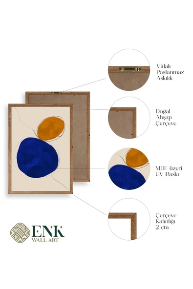 Soyut Ahşap Çerçeveli Tablo 30 x 42 - Resim 4