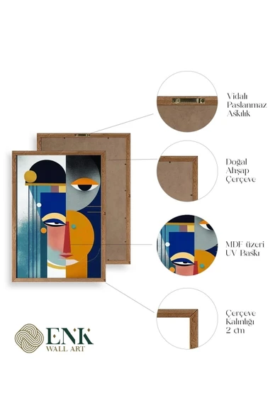 Modern Ahşap Çerçeveli Tablo 30 x 42 - Resim 4