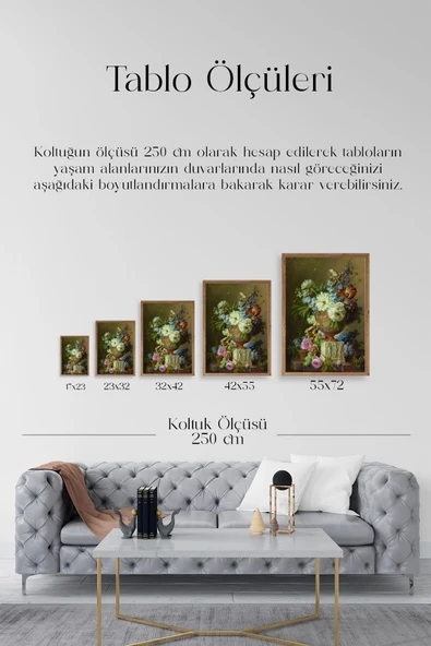 Çiçekler Ahşap Çerçeveli Tablo 50 x 70 - Resim 5
