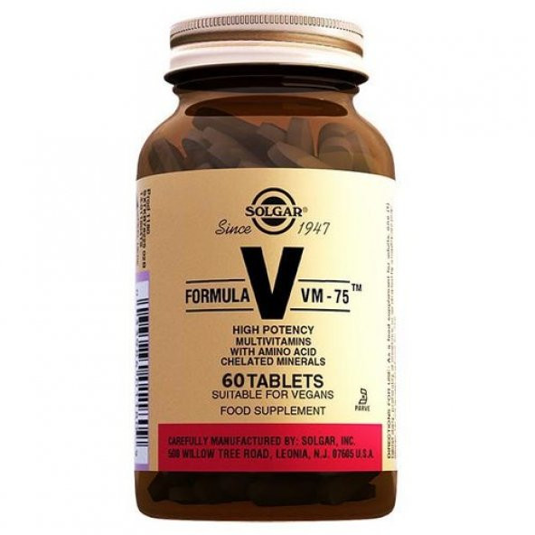 Solgar Vm 75 Multivitamin 60 Tablet