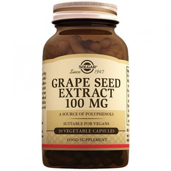 Solgar Grape Seed Extract 100 mg 30 Kapsül