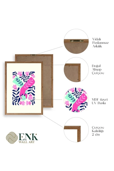 Soyut Ahşap Çerçeveli Tablo 50 x 70 - Resim 4